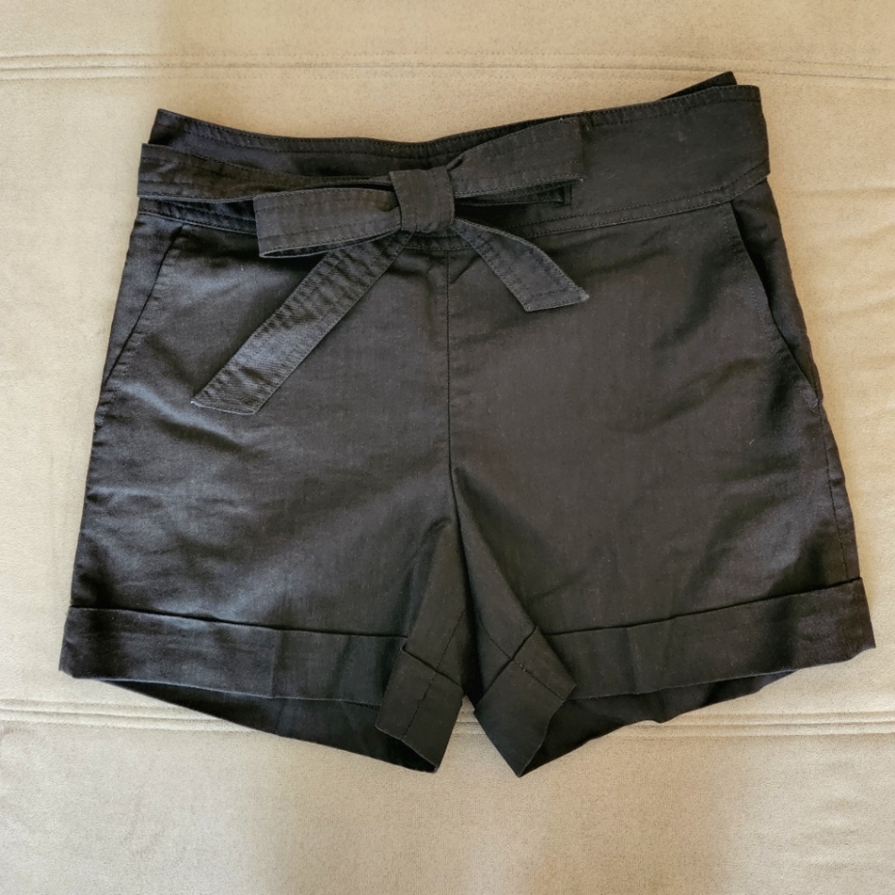 Ann Taylor Women's Belted Shorts -BLACK -0P